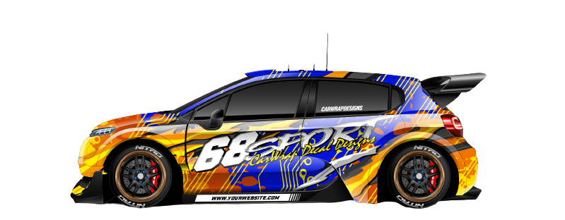 rally car vehicle wrap design